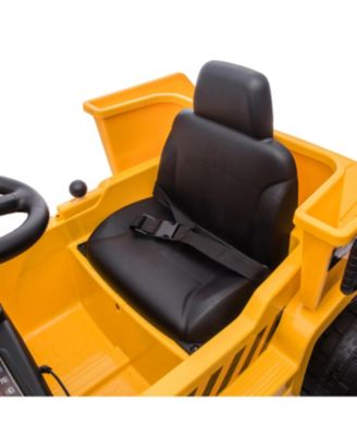  CAT Dump Truck 12V Electric Ride-On for Kids 3-6y: RC, Working Shovel, LED, Suspension - Ages 2-4