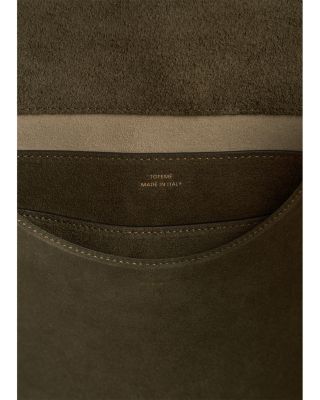 T Lock Suede Satchel