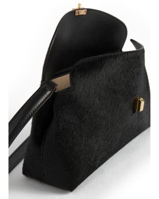 T Lock Calf Hair Convertible Clutch