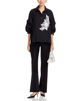 Beaded Puffed Sleeve Top