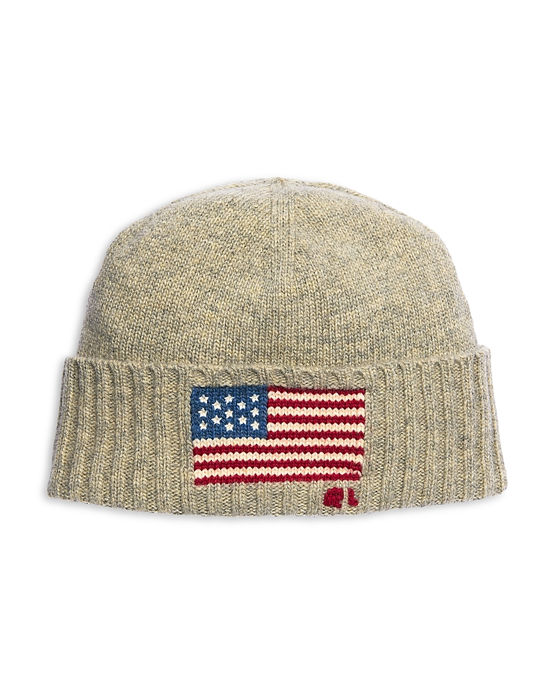 Polo Ralph Lauren Flag Beanie In Neutral
