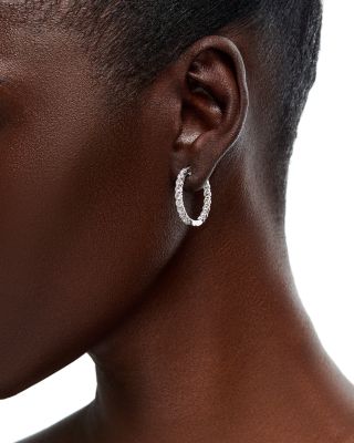 Diamond Inside Out Hoop Earrings in 14K White Gold, 2.0 tcw