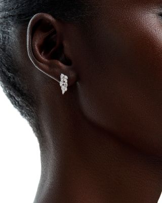 Luxe Collection Certified Lab Grown Diamond Mixed Cut Ear Climbers in 14K White Gold, 1.33 tcw