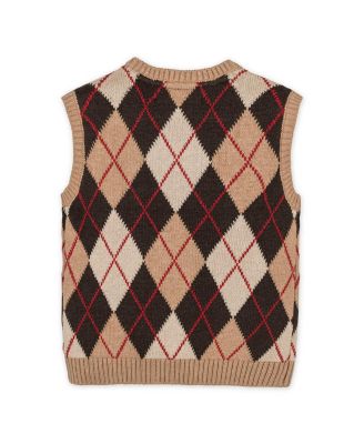 Boys' Organic V-Neck Argyle Sweater Vest - Little Kid, Big Kid