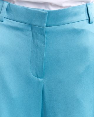 Satin Dropped Waist Straight Wide Leg Pants