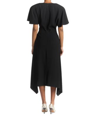 Envers Satin Matt Side V Neck Dress