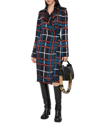  Belt Check Viscose Trench Dress