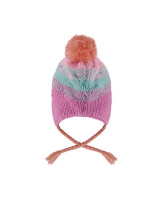 Girls' Lined Peruvian Knit Pompom Hat - Baby, Little Kid, Big Kid