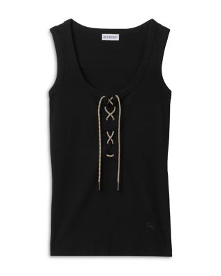 Cleo Check Trim Cotton Blend Tank Top