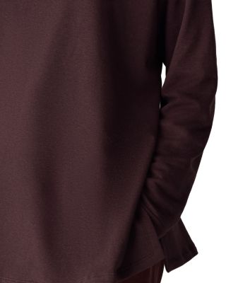Cozy Brushed Terry Round Neck Long Boxy Top