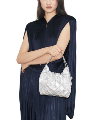 Fleming Mini Metallic Leather Hobo Bag