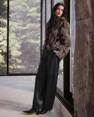 Lillet Faux Fur Patchwork Bomber Jacket