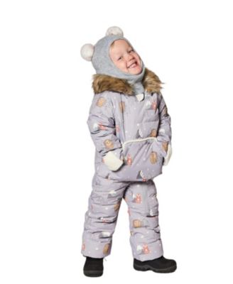  Unisex One-Piece Snug Snowsuit Bear Designed for Car Seat