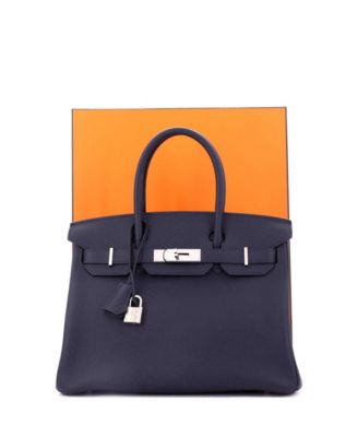 Birkin 30 Handbag Blue Togo with Palladium Hardware