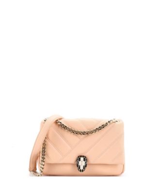 Small Serpenti Cabochon Shoulder Bag Diagonal Quilted Leather