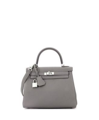 Kelly 25 Handbag Grey Togo with Palladium Hardware