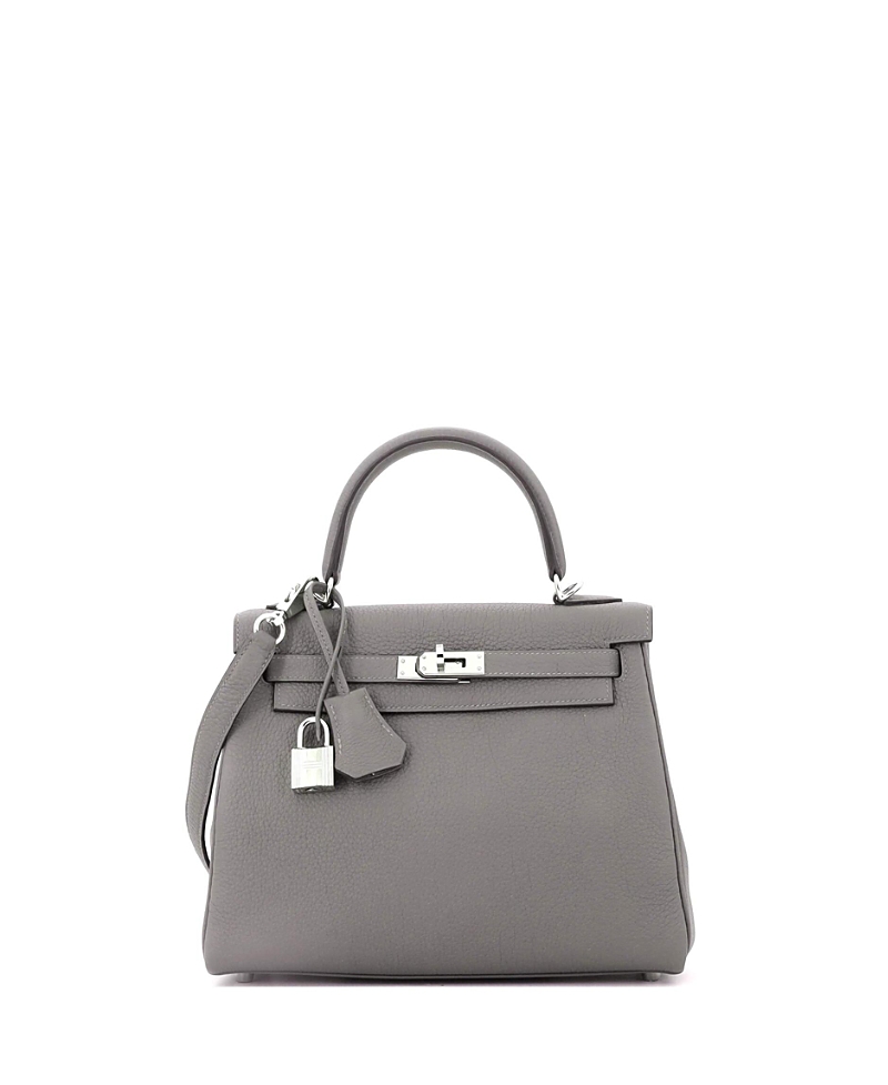 Pre-owned Pre-owned Hermes Hermes Kelly 25 Handbag Grey Togo With Palladium Hardware In Gray