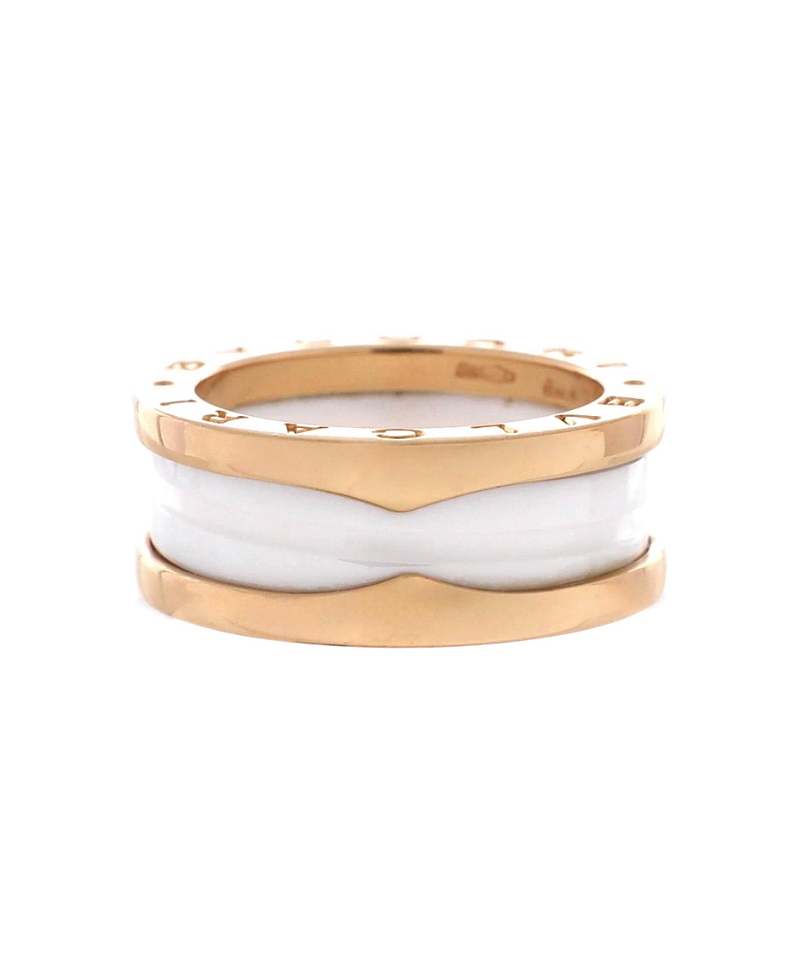 Pre-owned Pre-owned Bvlgari Bvlgari B. Zero1 Two Band Ring 18k Gold And Ceramic