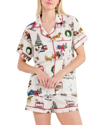 Holiday Toile Pajama Shorts Set