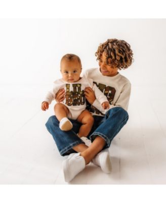 Boys' Lil Bro Camo Patch Long Sleeve Romper - Baby