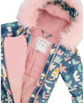 Girls' One-Piece Play Snowsuit Designed for Car Seat Cat - Baby, Little Kid