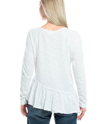 Raglan Asymmetric Peplum Hem Tee