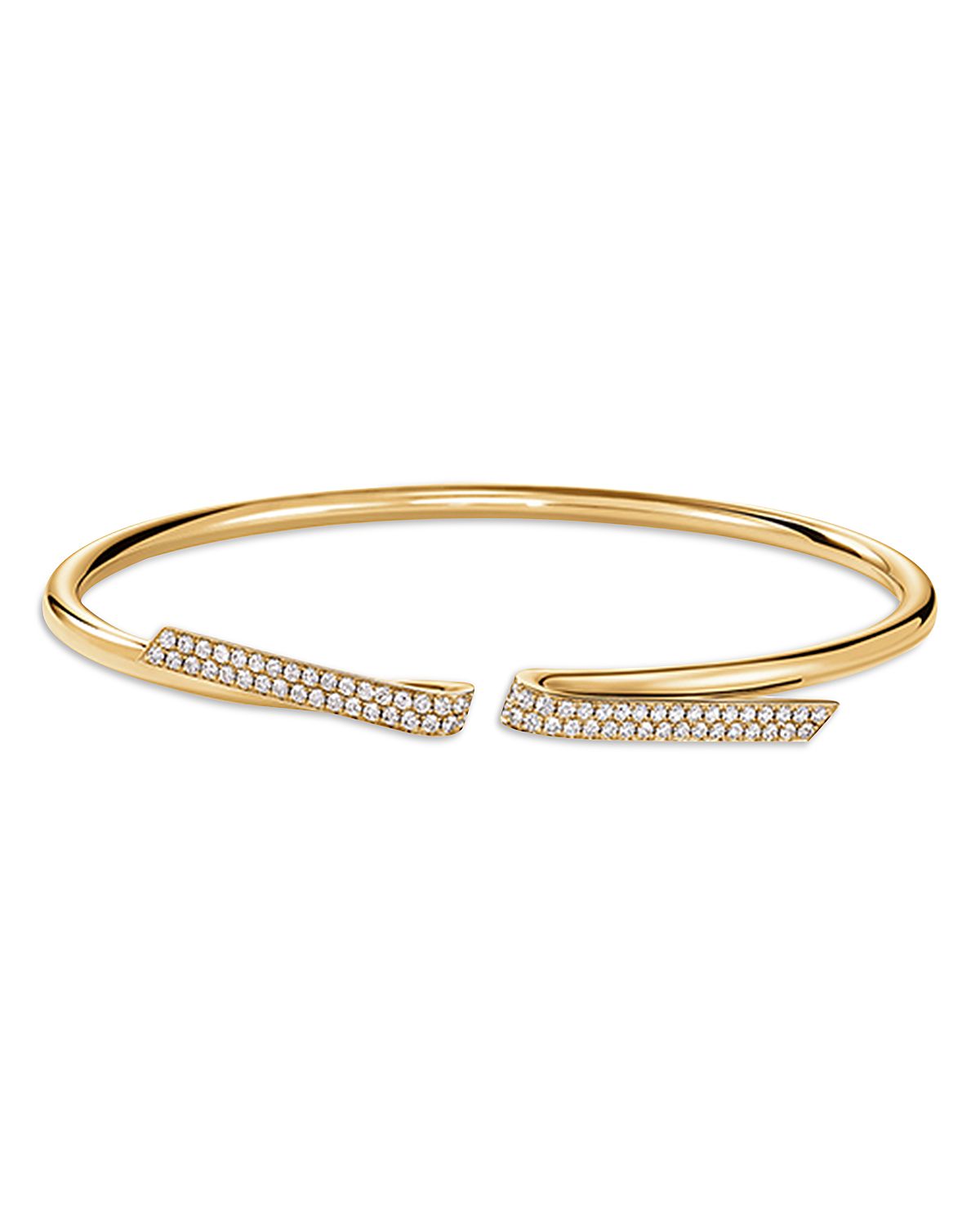 Hearts On Fire 18K Yellow Gold Inside Out Diamond Flip Cuff Flex Bangle Bracelet