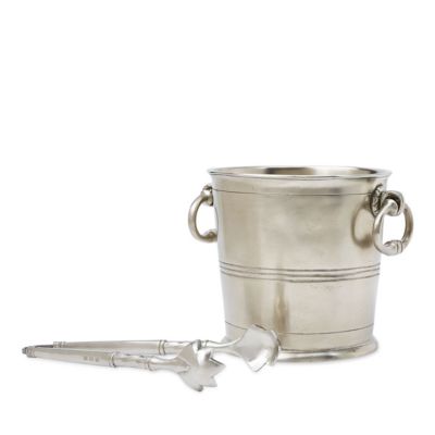 Pewter Ice Bucket and Tongs