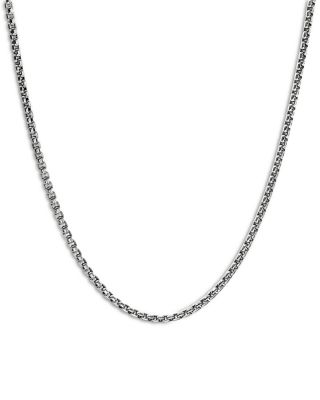 Men's Sterling Silver Chain Box Link Necklace, 20"