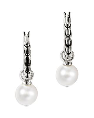 Sterling Silver JH Essentials Freshwater Pearl Hoop Earrings
