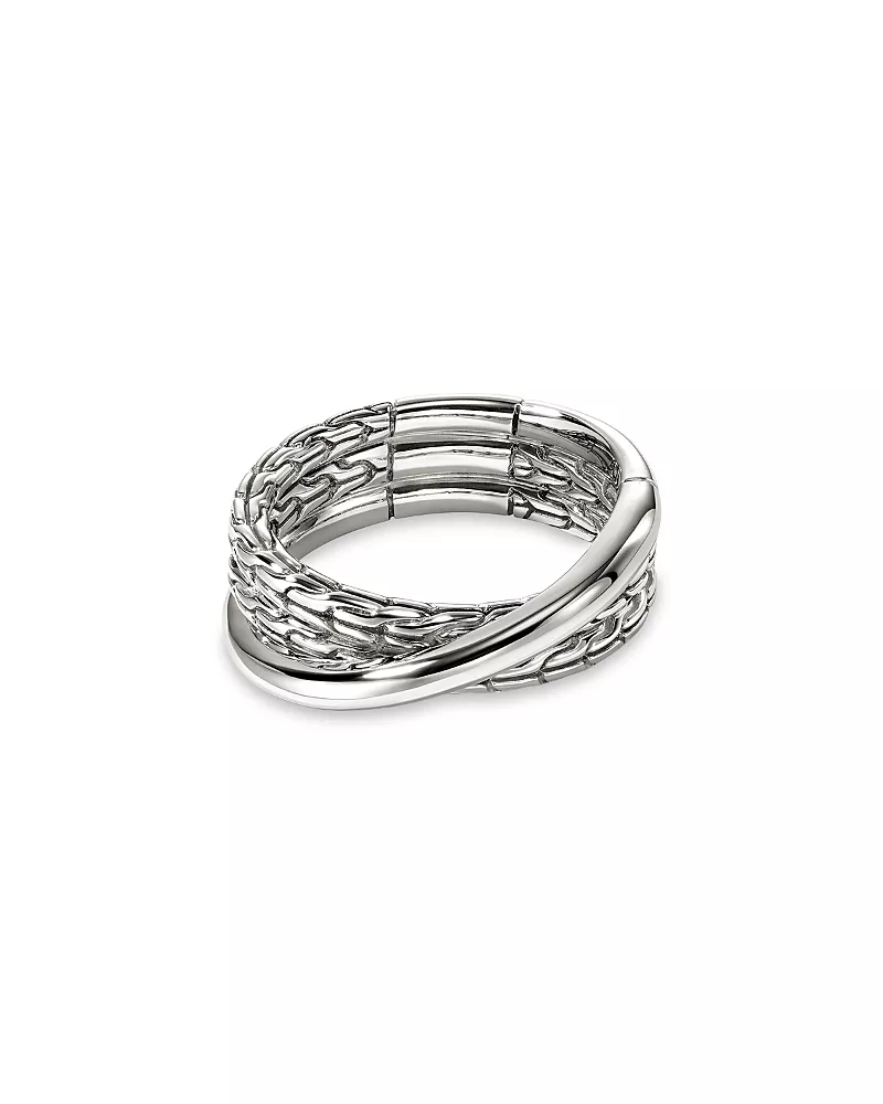 John Hardy Sterling Silver Jh Essentials Crossover Ring