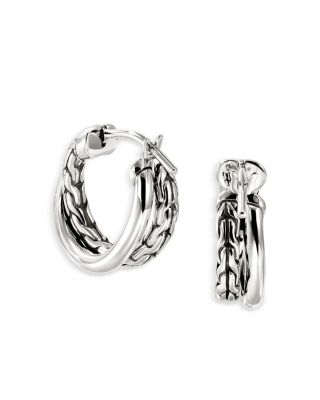 Sterling Silver JH Essentials Crossover Hoop Earrings