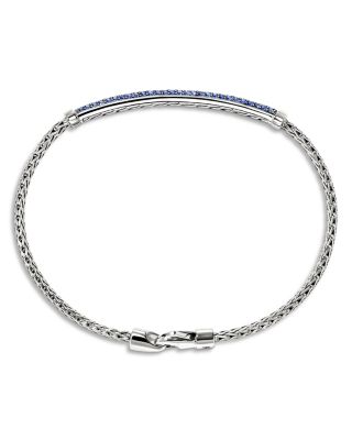 Sterling Silver JH Essentials Blue Sapphire Pav&eacute; Link Bracelet