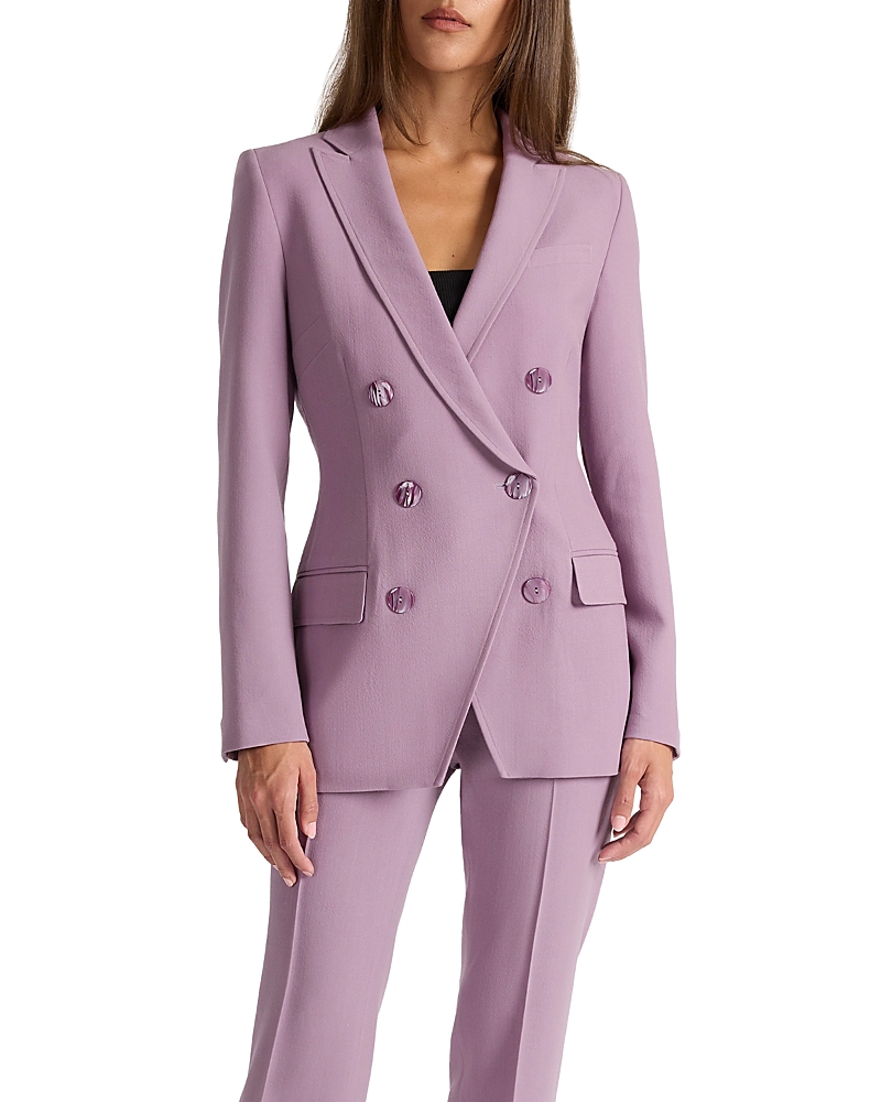 Santorelli Paco Double-Breasted Six-Button Jacket in Wool Stretch