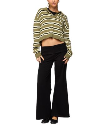 Petite Wide Leg Fold Over Pants