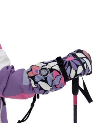 Girls' Winter Retro Flower Mittens Teknik - Little Kid, Big Kid
