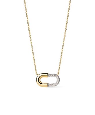  Mini Micropave Gold Pendant Blake Necklace