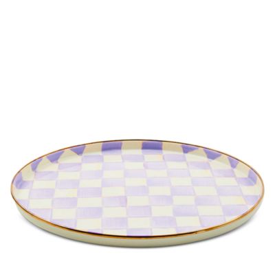 Violet Check Round Tray