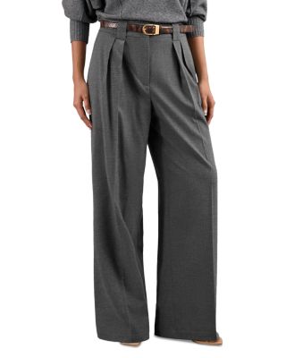 Petite Poppie Wide Leg Flannel Trousers