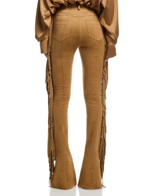 Fringe Spat High Rise Slim Jeans in Camel