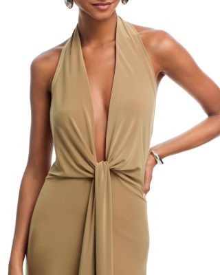 Tie Front Halter Gown