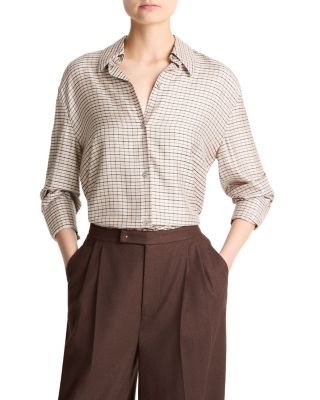 Micro Check Button Front Shirt