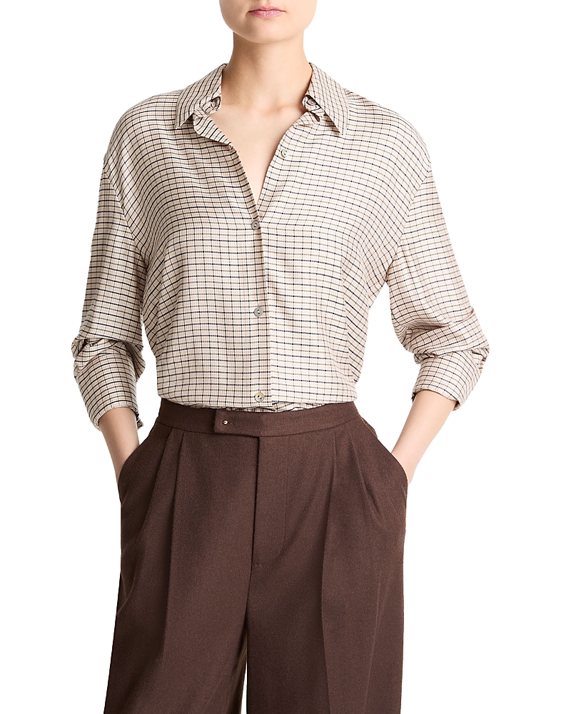 Vince Micro Check Button Front Shirt