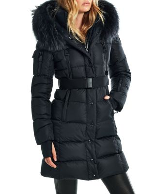 Infinity Down Coat with Shearling Trimmed Hood