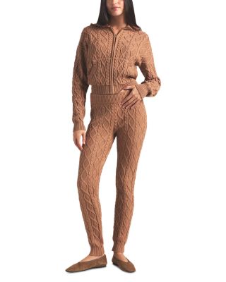 Snow Bunny Cable Knit Shrunken Hoodie