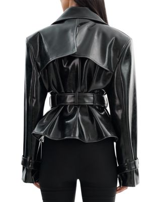 Delania Ladies Belted Faux Leather Jacket
