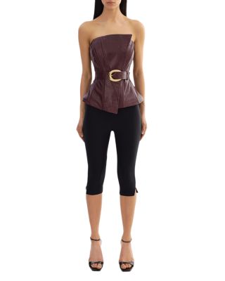 Leather Belted Corset Top