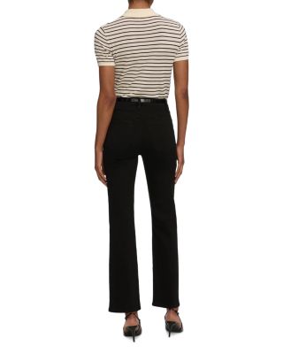 Le Sleek High Rise Straight Jeans in Black