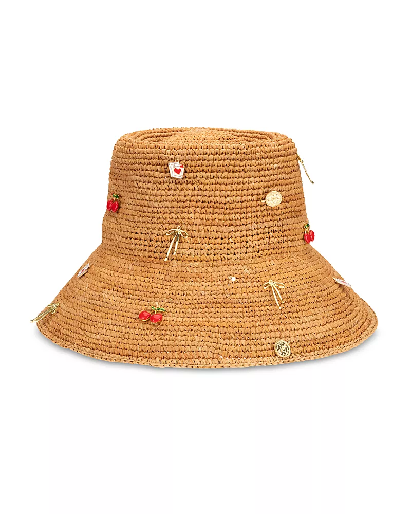 San Diego Hat Company Charmed Raffia Bucket Hat