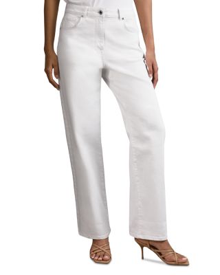 Selin Mid Rise Straight Jeans in White